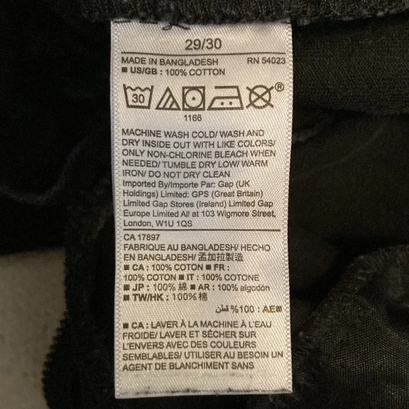 Gap Jeans Mens 29x30 Mid-Rise Straight Leg 5-Pocket Zip Dark Wash Black Denim - Picture 5 of 7